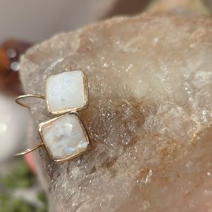 Gold plated sterling moonstone earrings